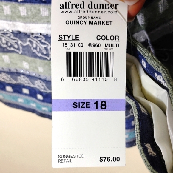 NWT Alfred Dunner Open Front Blazer Size 18 Casual Textured Beaded - Picture 7 of 7